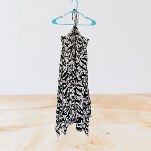 Old Navy Black and White Printed Midi Dress
